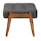 Baxton Studio Jeanine Japandi Dark Grey Fabric and Walnut Brown Finished Wood Ottoman Footstool 233-13168-ZORO - alternate 3
